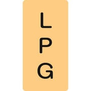 386722 [緑十字 配管識別ステッカー LPG 60×30mm 10枚組 アルミ 英文字入]