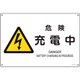 391223 [緑十字 JIS規格安全標識 危険・充電中 300×450mm エンビ]