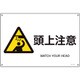 391234 [緑十字 JIS規格安全標識 頭上注意 300×450mm エンビ]