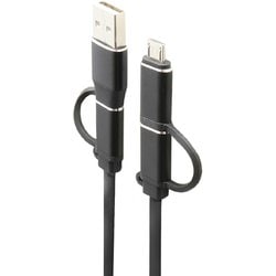 よくばりケーブル 4 in 1 ケーブル 0.2m ブラック FS-4IN1-20BK