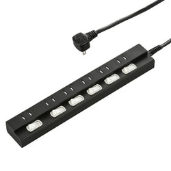 雷に強い節電タップ 6個口 3m 黒 HS-TPK63PBT-K