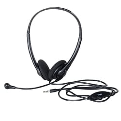 ヘッドセット 4極両耳小型オーバーヘッドタイプ ブラック MHM-STB28BK