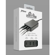 Power Delivery 18W+60W対応 Dual高速充電対応 充電器「世界双龍」 4ポート JF-PEACE13K