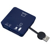 USB2.0マルチメモリリーダライタ SD+microSD+CF/MS対応 ブルー CRW-6M73BL
