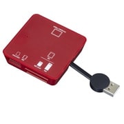 USB2.0マルチメモリリーダライタ SD+microSD+CF/MS対応 レッド CRW-6M73R