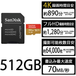 SanDisk 512GB UHS-I Class 10 U3 microSDX