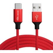 アルミコネクタ 高耐久生地 USB2.0Type-Cケーブル0.5m A-C レッド USB2-NUM012-RD0.5M