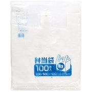 弁当袋 白半透明 特大 マチ付き とって付き 吊り下げタイプ シャカシャカ素材 100枚 33×8.5×40cm 厚さ0.015mm PT02