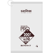 規格ポリ袋 半透明 10号 吊り下げ紐付き シャカシャカ素材 200枚入 18×27cm 厚さ0.010mm ポリ袋 10号 200枚入 半透明