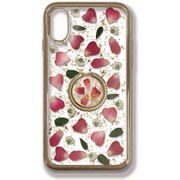 PF-I9-055R [リング付押花ケース iPhone XR ローズRD]