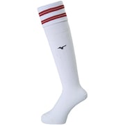 P2MX805476 [ミズノサッカーストッキング ユニセックス 18.0～21.0cm ホワイト×チャイニーズレッド]