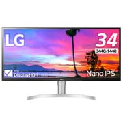 34型 Nano IPS ノングレア 21：9 ウルトラワイドモニター（3440×1440） PBP/DCI-P3 98％/DisplayHDR400/Thunderbolt3/ハードウェアキャリブレーション対応/FreeSync/DASモード/スピーカー内蔵/高さ調整 34WL850-W