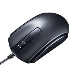 マウス 有線 ブルーLED Type-C ケーブル長1.5m 左右対称 3ボタン 中型サイズ ブラック MA-BLC158BK