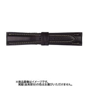 CCM-A 22mm-18mm カーフマット ブラック/ホワイトステッチ [時計バンド]