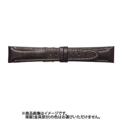 CFM-BJ 20mm-16mm FM型押ワニ ダークブラウン/ベージュステッチ [時計バンド]