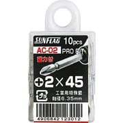 AC02 [サンフラッグ シルバー両頭ビット10本組 #2X45]