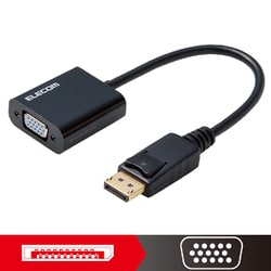 新品ELECOM DisplayPort VGA変換アダプタ　10個セット エレコム AD-DPVGABK DisplayPort用VGA変換アダプタ | ヤマダ