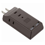USB電源タップ USB2個口+AC3個口 ブラウン HS-TM3U2K3-T