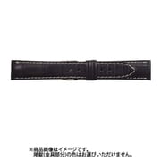 WRM-AW 18mm-16mm クロコマット ブラック/オフホワイトステッチ [時計バンド]