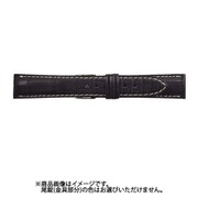WRM-AW 19mm-16mm クロコマット ブラック/オフホワイトステッチ [時計バンド]