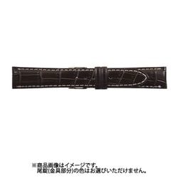 WRM-BW 22mm-18mm クロコマット ダークブラウン/オフホワイトステッチ [時計バンド]