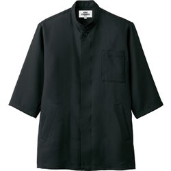 コックシャツ 五分袖 兼用 ブラック 7749 C-10 4L