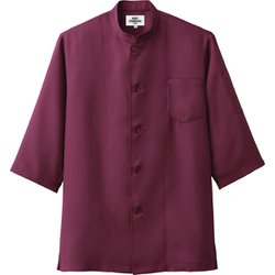 シングルコックシャツ 五分袖 兼用 ワイン 7756 C-2 5L