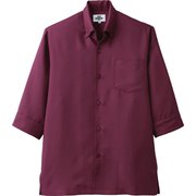 コックシャツ 五分袖 兼用 ワイン 7757 C-2 L