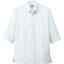 コックシャツ 五分袖 兼用 ホワイト 7757 C-1 LL