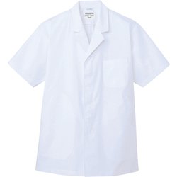 白衣 半袖 男性用 ホワイト AB6407 C-1 L