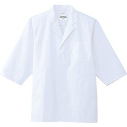 白衣 七分袖 男性用 ホワイト AB6507 C-1 S