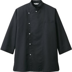 コックシャツ 七分袖 兼用 ブラック AS7704 C-10 M