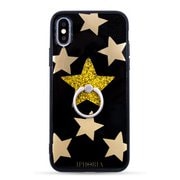 16211 [iPhone XS/X用 ケース Happy Black Stars]