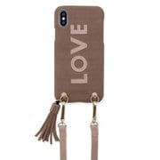 16194 [iPhone XS/X用 ケース Strap Love Dark Beige]