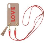 16173 [iPhone XS/X用 ケース Strap Beige Love]