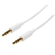 1m ホワイト スリム 2x 3.5mmステレオミニプラグケーブル MU1MMMSWH