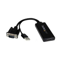 VGA-HDMI変換アダプタ （USBオーディオ&バスパワー対応） VGA2HDU