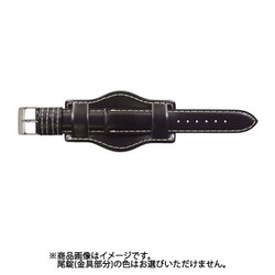 CAR-AW 18mm-18mm ATRカーフ ブラック/オフホワイトステッチ [時計バンド]