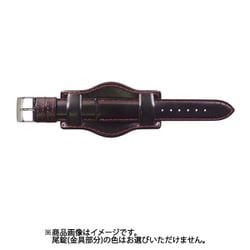 CAR-AR 18mm-18mm ATRカーフ ブラック/レッドステッチ [時計バンド]