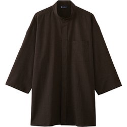 鯉口シャツ 八分袖 兼用 茶 DN8500 C-7 LL