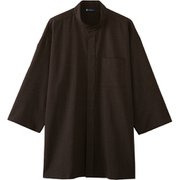 鯉口シャツ 八分袖 兼用 茶 DN8500 C-7 LL