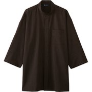 鯉口シャツ 八分袖 兼用 茶 DN8500 C-7 3L