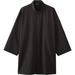 鯉口シャツ 八分袖 兼用 墨黒 DN8500 C-9 3L