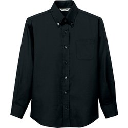 ボタンダウンシャツ 長袖 兼用 ブラック EP7921 C-10 L