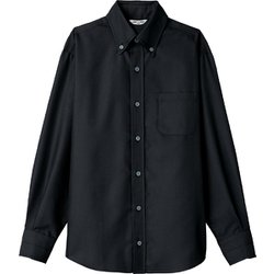 ボタンダウンシャツ 長袖 兼用 ブラック EP8059 C-10 M