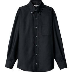 ボタンダウンシャツ 長袖 兼用 ブラック EP8059 C-10 L