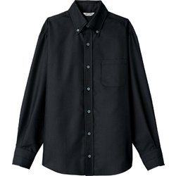 ボタンダウンシャツ 長袖 兼用 ブラック EP8059 C-10 LL