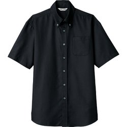 ボタンダウンシャツ 半袖 兼用 ブラック EP8060 C-10 SS