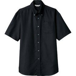 ボタンダウンシャツ 半袖 兼用 ブラック EP8060 C-10 M