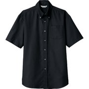 ボタンダウンシャツ 半袖 兼用 ブラック EP8060 C-10 M